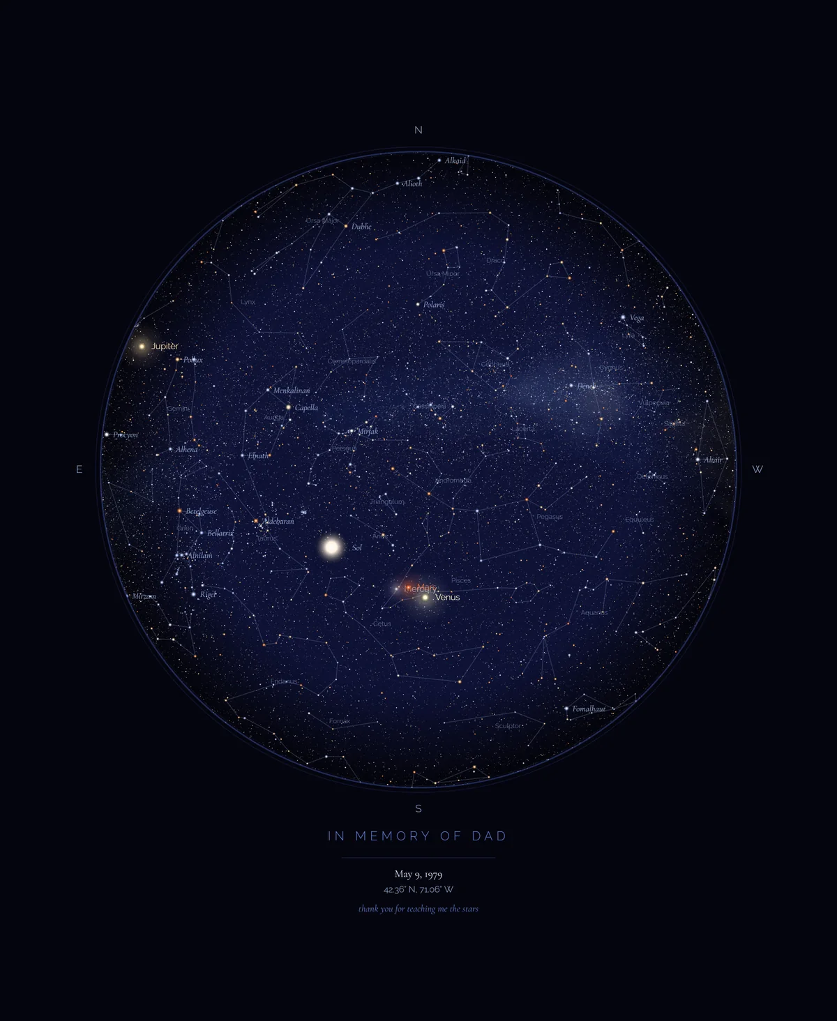 Star map — In memory of Dad
